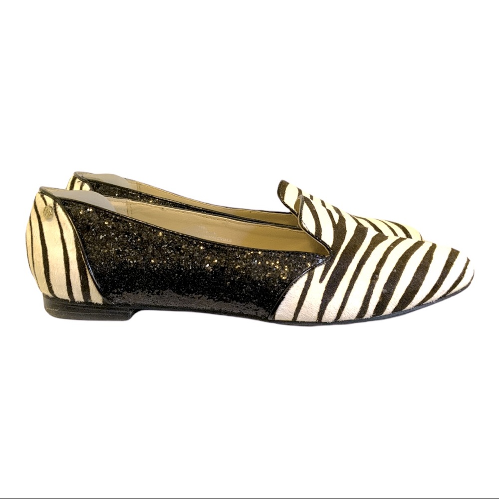 Iman Pony Hair Sequined Smoking Loafer Size 11